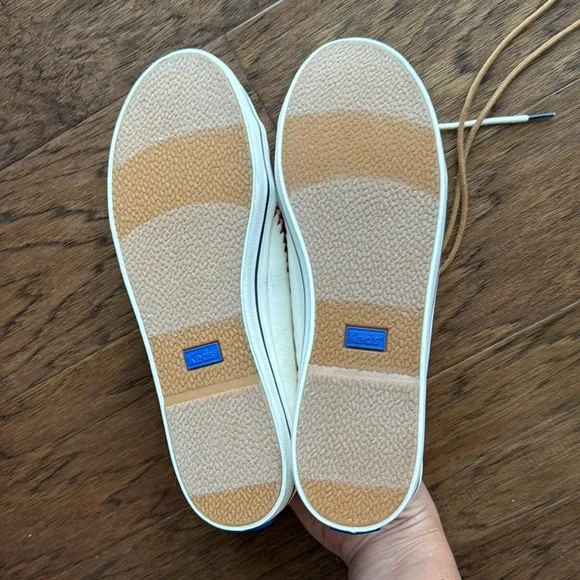 Keds Women's Cream Sneakers with Red Stitching - Picture 3 of 3